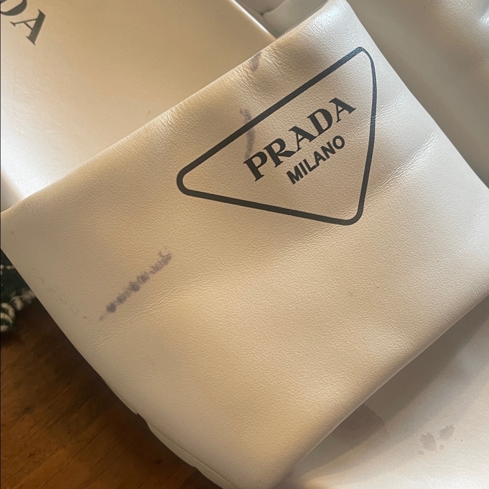 Prada White Logo Slide Sandals size 40.5, 10.5 US - Picture 8 of 12